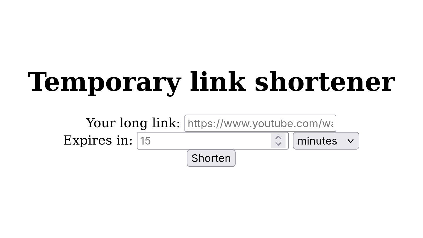 Header image for Temporary link shortener